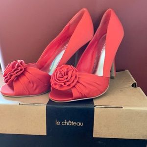 Le Chateau Orange Open Toe Pumps
